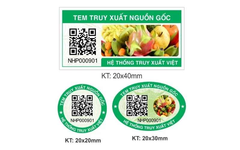 Tem nhãn rau củ dạng tem truy xuất nguồn gốc