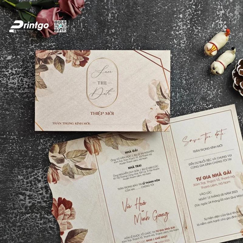 Mẫu thiệp báo hỷ thiết kế thanh lịch 