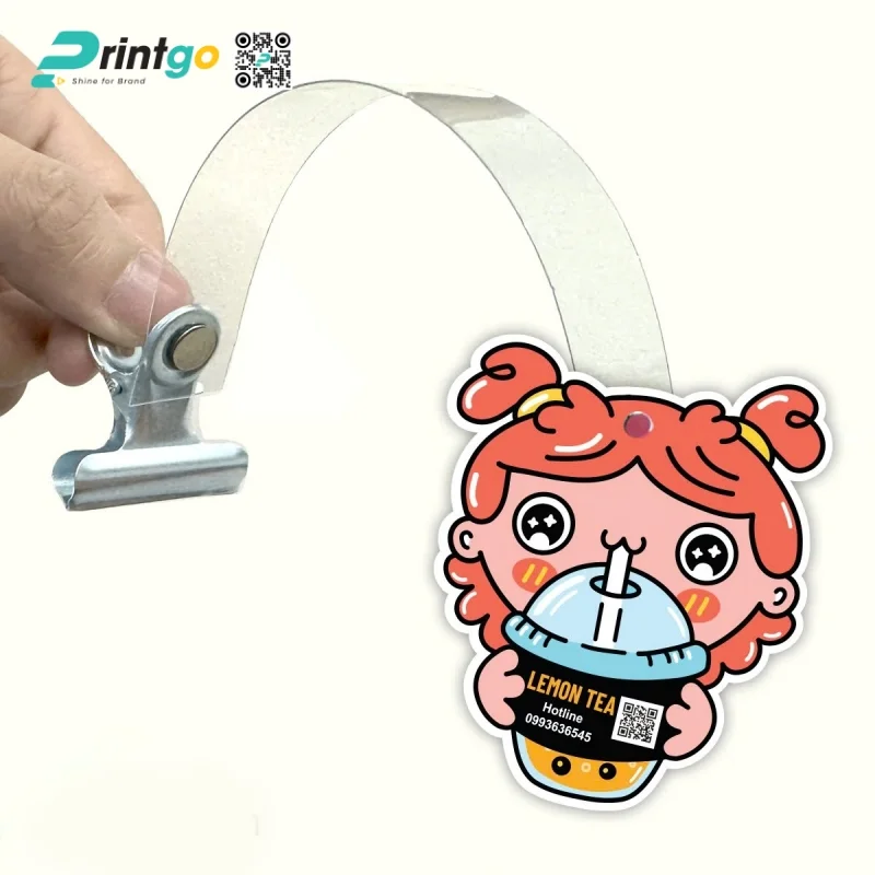 Mẫu wobbler quảng cáo trà sữa kèm mã QR tiện lợi 