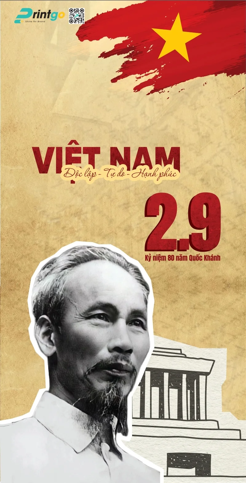 Bộ hình nền điện thoại kỷ niệm 80 năm Quốc Khánh Việt Nam -  “Việt Nam – Độc lập, Tự do, Hạnh phúc”