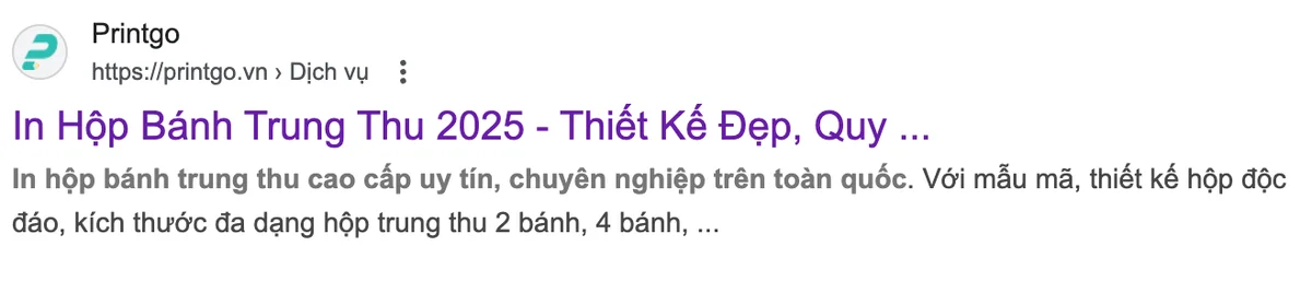 Tại trình duyệt Google gõ từ khoá: "Hộp trung thu 2 tầng Printgo"