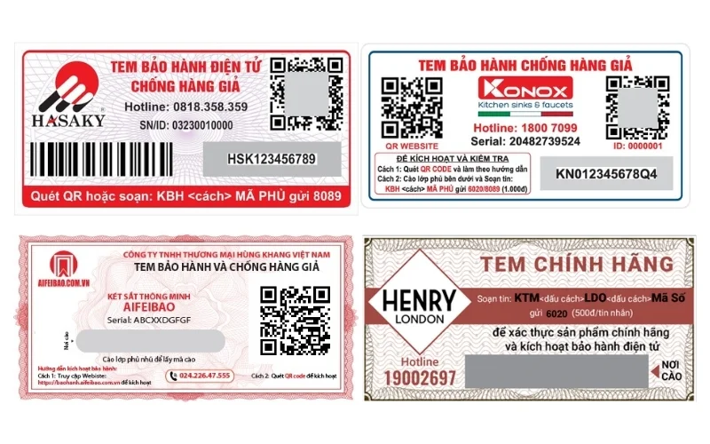 Tem bảo hành điện tử tích hợp mã QR code