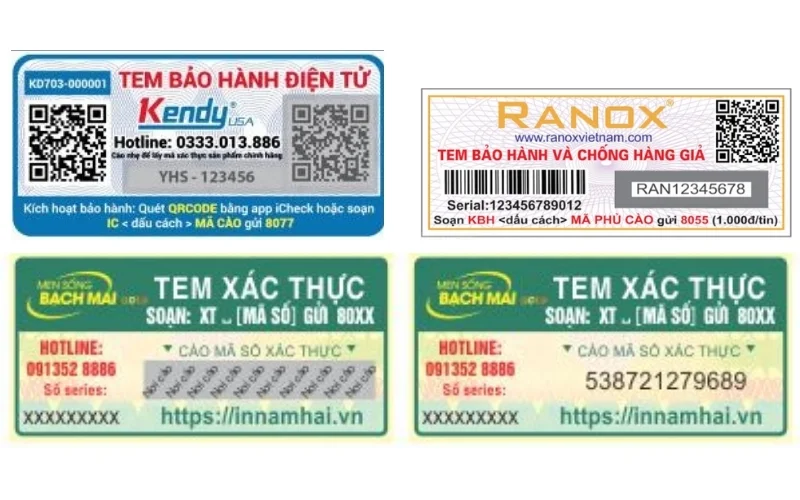 Tem bảo hành điện tử tích hợp mã QR code