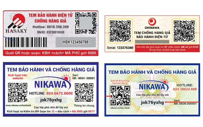 Tem bảo hành điện tử tích hợp mã QR code