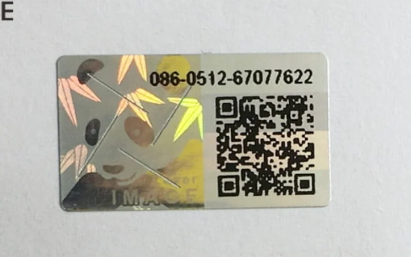 Mẫu tem chống hàng giả Hologram tích hợp QR code/serial Mẫu tem chống hàng giả Hologram tích hợp QR code/serial