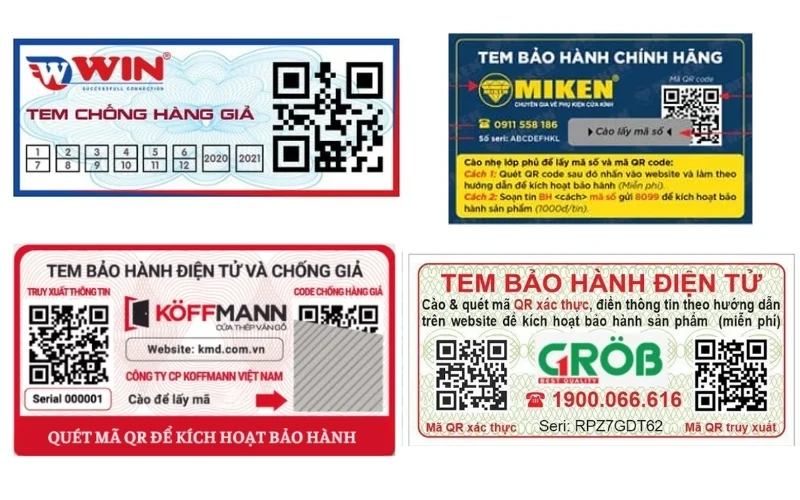 Tem bảo hành điện tử tích hợp mã QR code