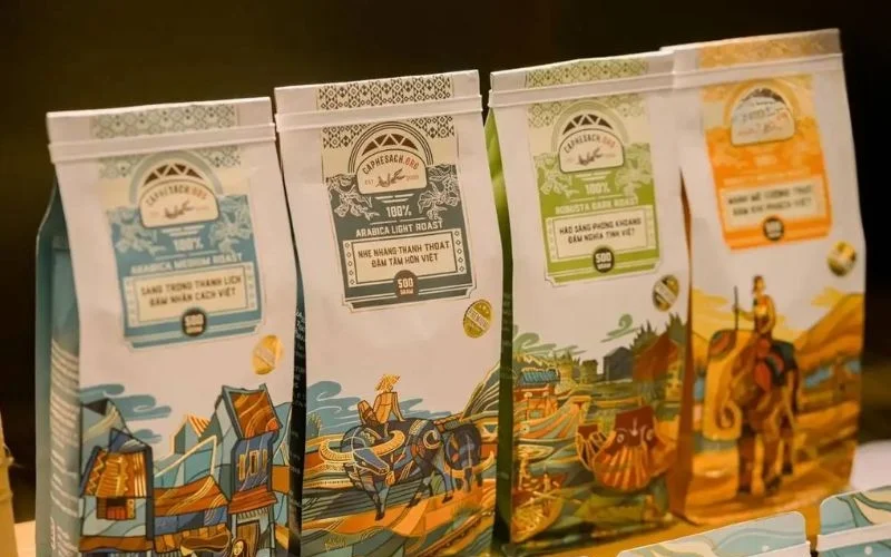 Thiết kế bao bì cà phê khoá zip