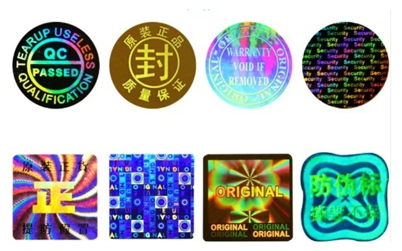 Mẫu tem chống hàng giả Hologram thông thường Mẫu tem chống hàng giả Hologram thông thường