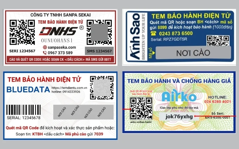 Tem bảo hành điện tử tích hợp SMS
