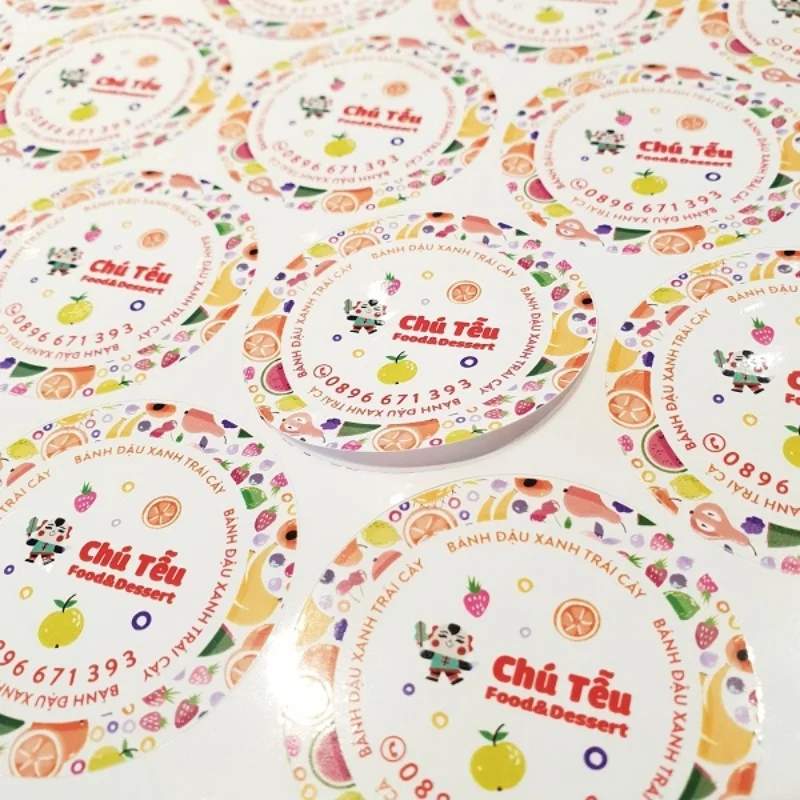 Mẫu tem decal sữa in logo, thông tin thương hiệu 