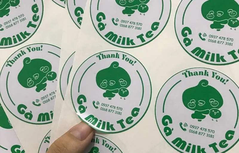 Mẫu tem decal sữa in logo, thông tin thương hiệu 
