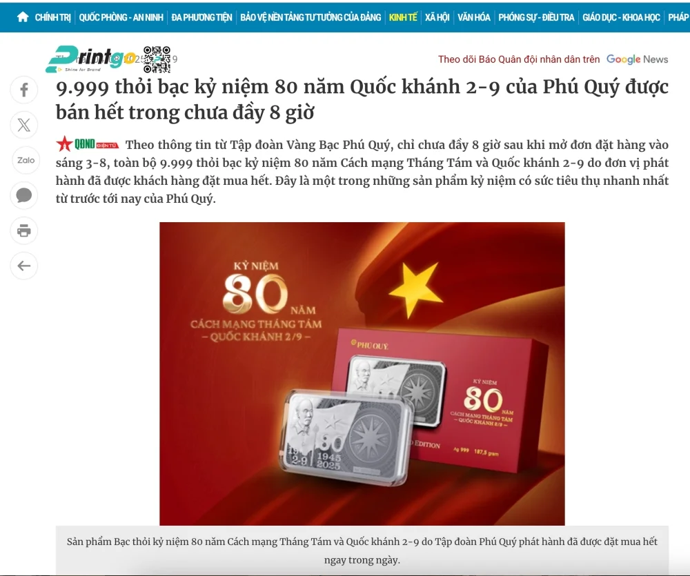Thành công vang dội và sức lan tỏa của chiến dịch của bạc Phú Quý