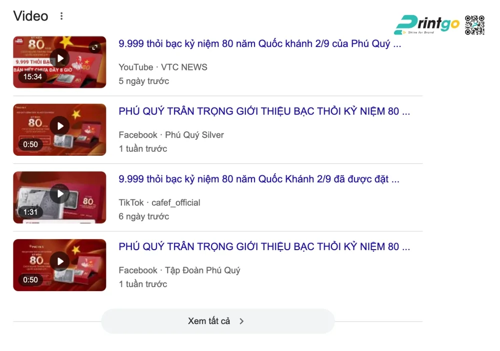 Chiếc hộp đựng bạc Phú Quý do Printgo thực hiện đã trở thành hình ảnh đại diện trên khắp các kênh truyền thông