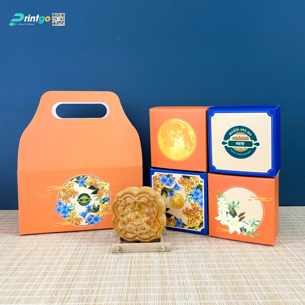 Hộp đựng bánh trung thu Heng Cheng Bakery 2025: Sử dụng giấy Ivory