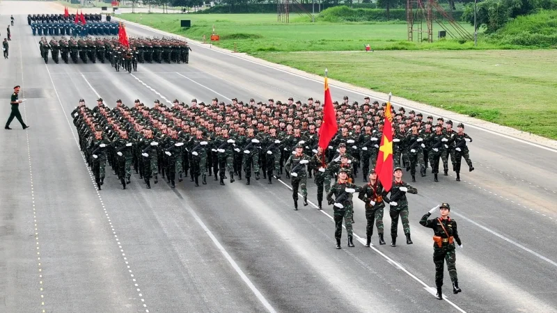 Hình ảnh hợp luyện diễu binh mừng đại lễ 2/9/2025