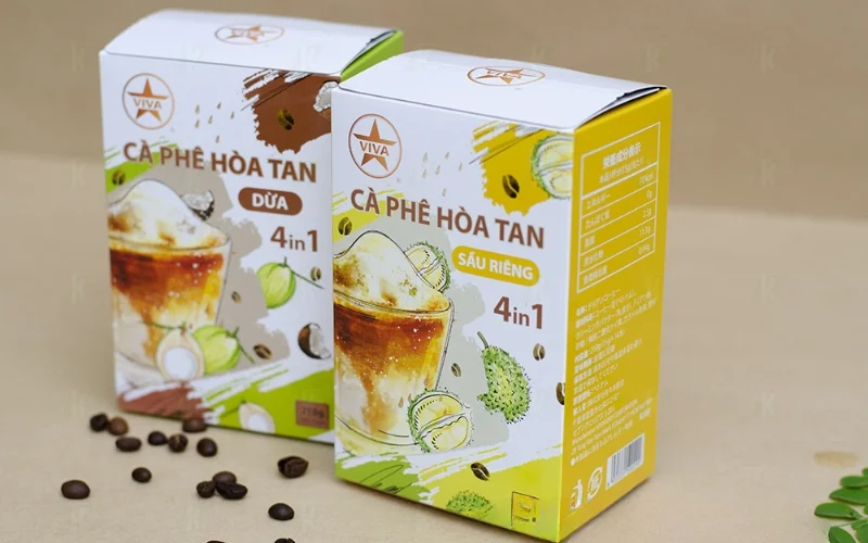 Thiết kế bao bì cà phê dạng hộp giấy 