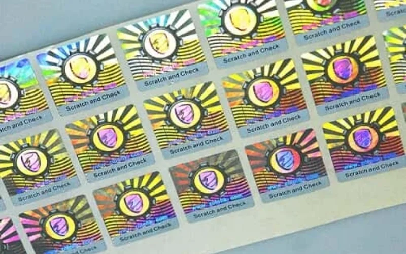 Mẫu tem chống hàng giả Hologram thông thường Mẫu tem chống hàng giả Hologram thông thường