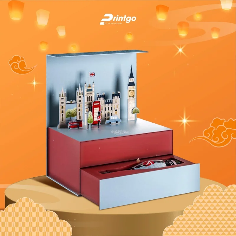 Hộp cứng 2 tầng đựng rượu