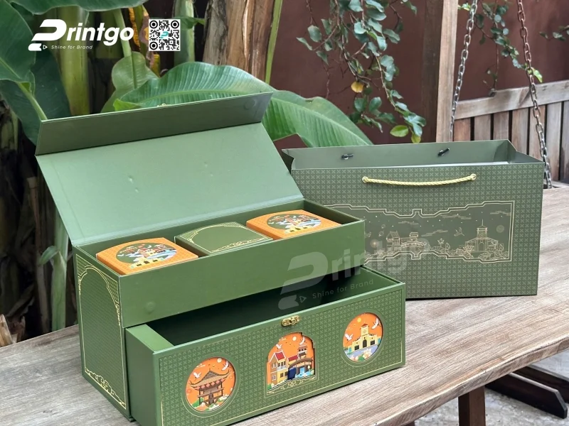 Hộp 2 tầng đựng bánh trung thu Non Nước