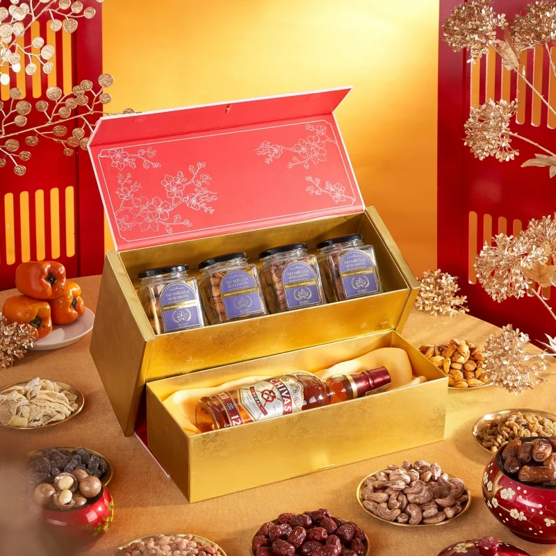 Set hộp quà tết 2 tầng rượu bánh