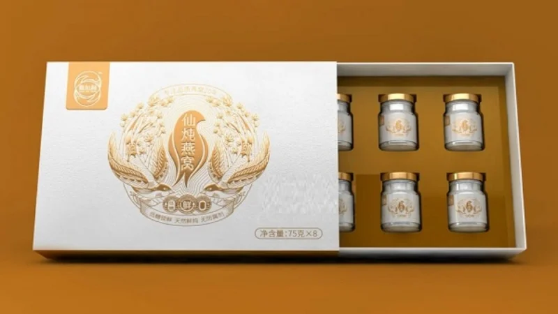 In hộp giấy bao diêm đựng yến chưng - yến sào