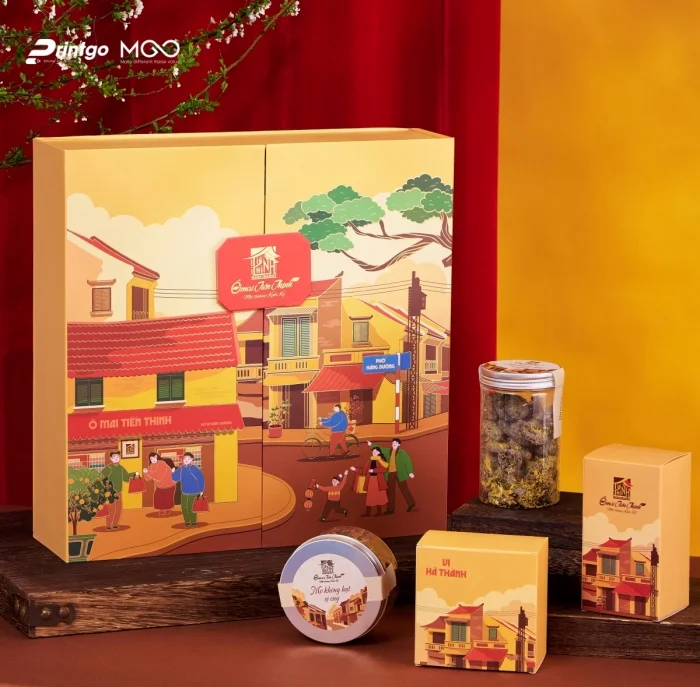 Hộp cánh bướm với khuy cài carton Hộp cánh bướm với khuy cài carton
