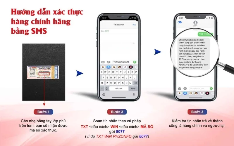 Hướng dẫn cách xác thực hàng chính hãng của tem chống giả SMS