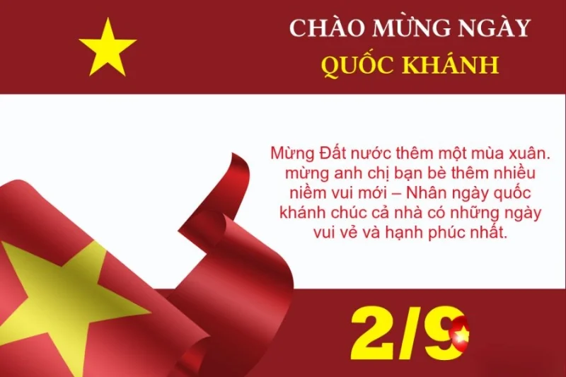 Mẫu thiệp chúc mừng 2/9 kèm lời chúc trang trọng 