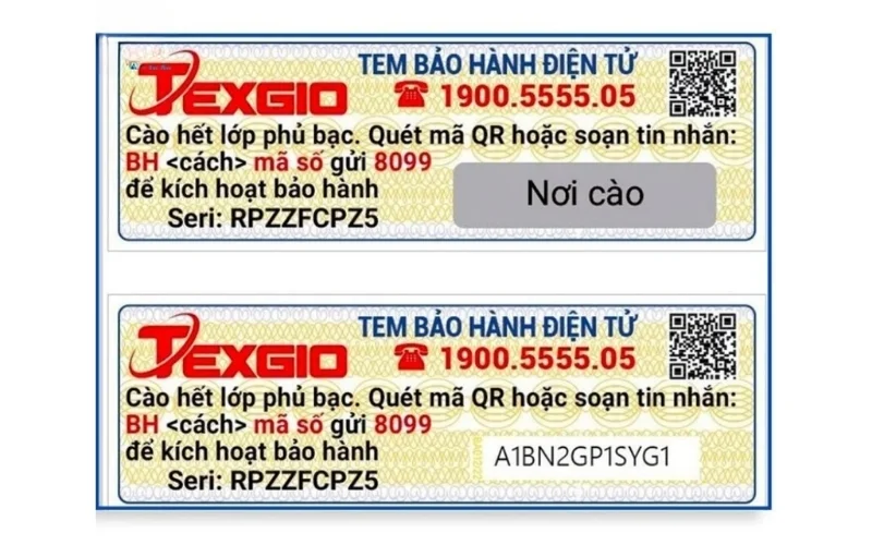 Tem bảo hành điện tử tích hợp SMS