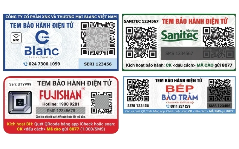 Tem bảo hành điện tử tích hợp mã QR code