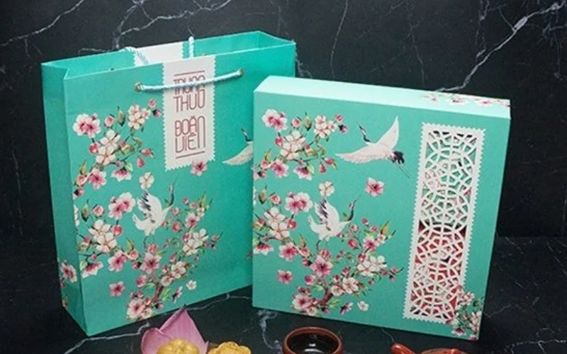 Túi đựng bánh trung thu bằng giấy ivory