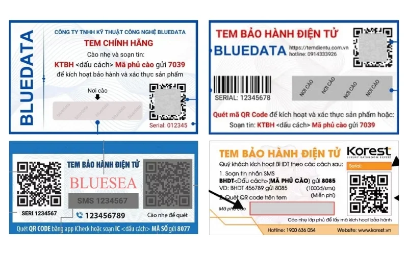 Tem bảo hành điện tử tích hợp mã QR code