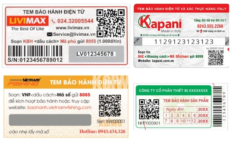 Tem bảo hành điện tử tích hợp mã QR code
