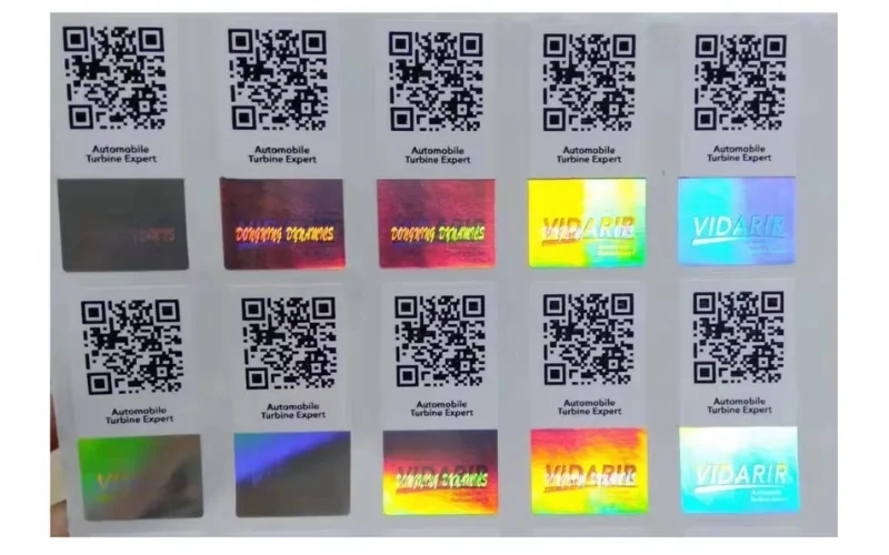 Mẫu tem chống hàng giả Hologram tích hợp QR code/serial Mẫu tem chống hàng giả Hologram tích hợp QR code/serial