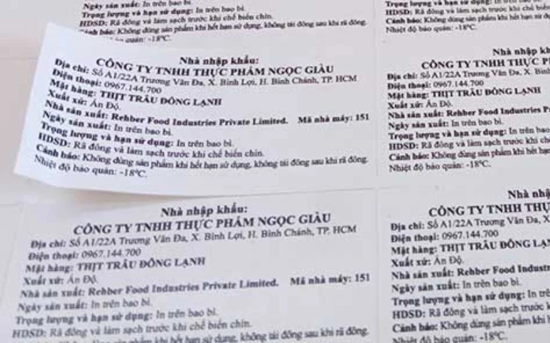 Tem nhãn phụ hàng hóa thực phẩm chế biến Tem nhãn phụ hàng hóa thực phẩm chế biến