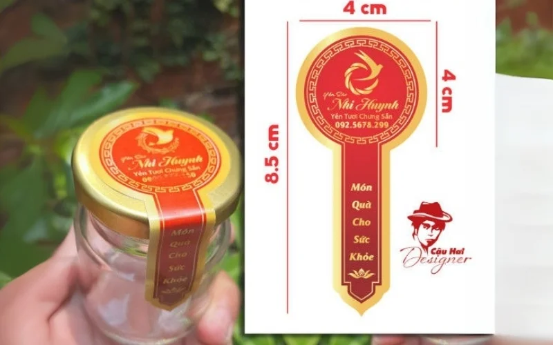 Mẫu tem niêm phong nắp chai lọ đựng nông sản