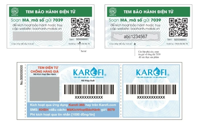 Tem bảo hành điện tử tích hợp SMS