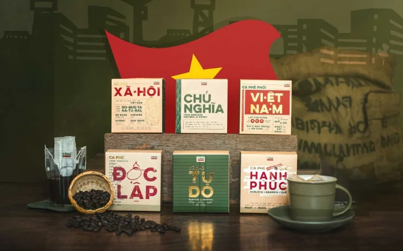 Thiết kế bao bì cà phê dạng hộp giấy 