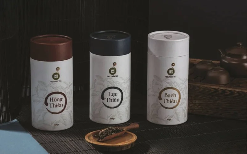 Thiết kế bao bì cà phê hình trụ tròn