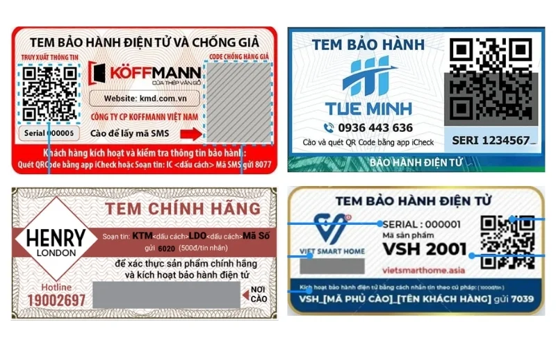 Tem bảo hành điện tử tích hợp mã QR code