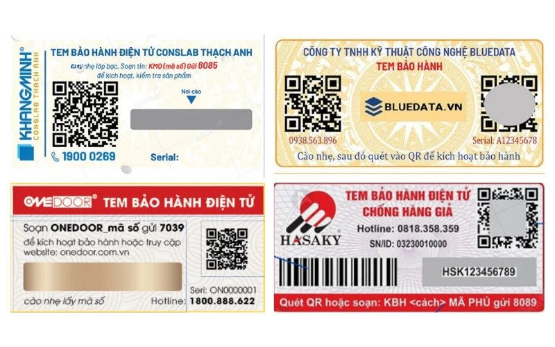 Tem bảo hành điện tử tích hợp mã QR code