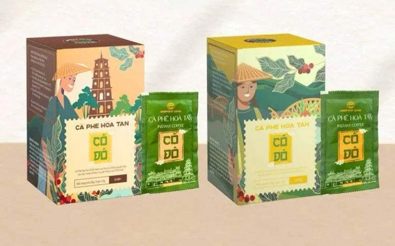 Thiết kế bao bì cà phê dạng hộp giấy 