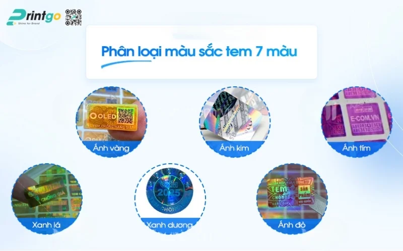 Phân loại tem chống hàng giả Hologram theo màu sắc Phân loại tem chống hàng giả Hologram theo màu sắc