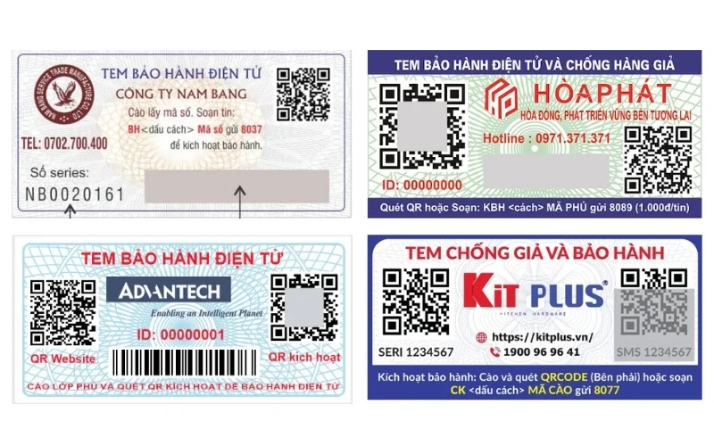 Tem bảo hành điện tử tích hợp mã QR code