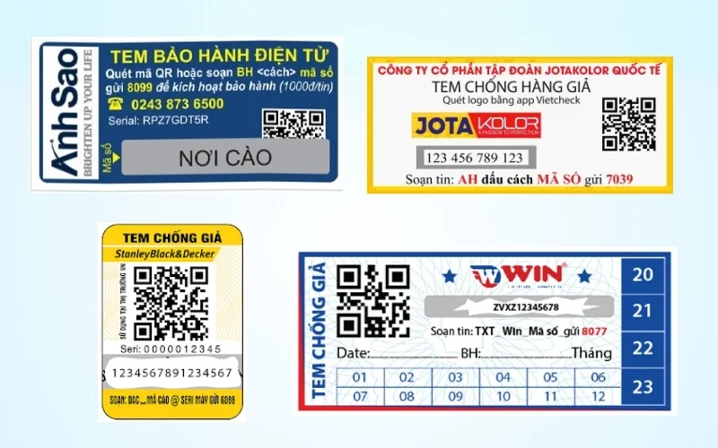 Tem bảo hành điện tử tích hợp mã QR code