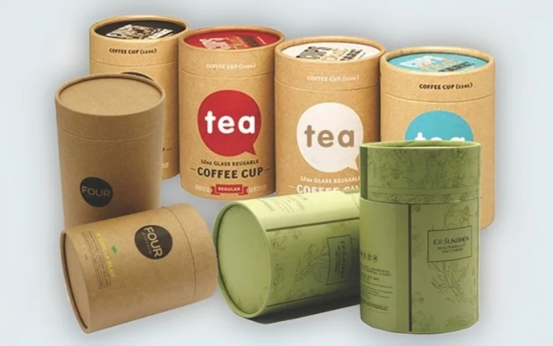 Thiết kế bao bì cà phê hình trụ tròn