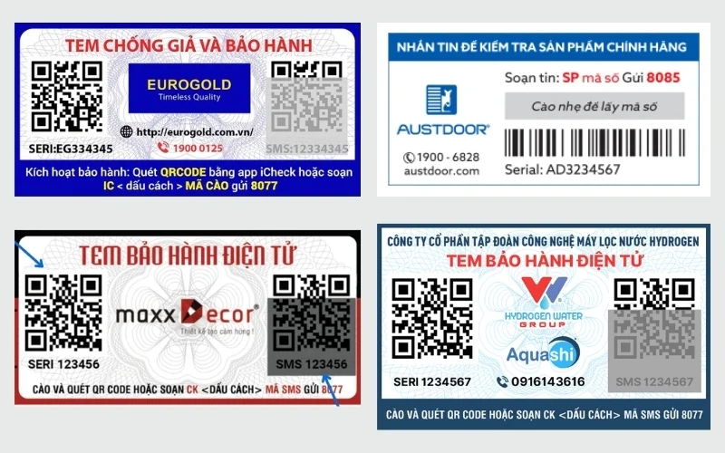 Tem bảo hành điện tử tích hợp mã QR code