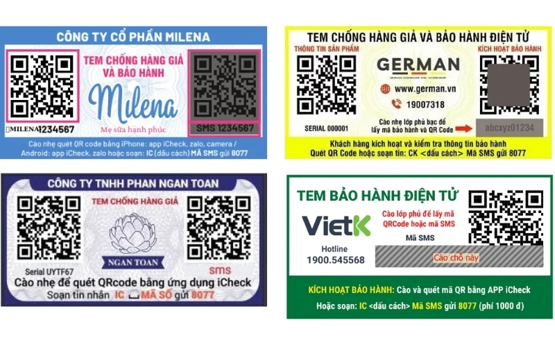 Tem bảo hành điện tử tích hợp mã QR code