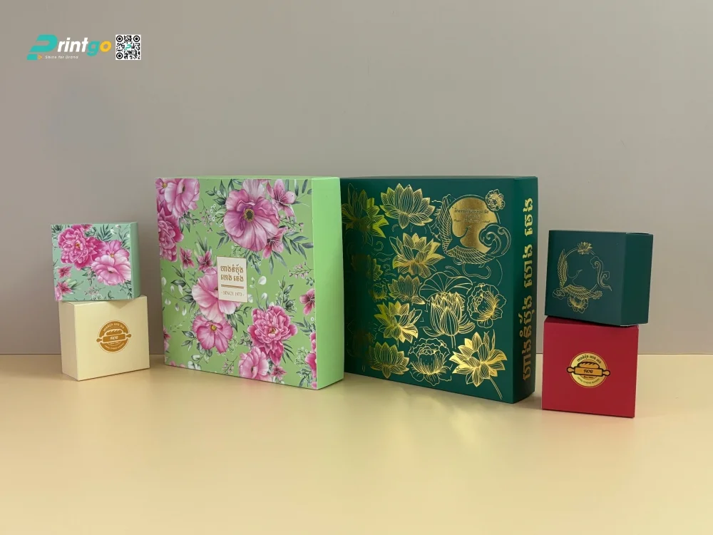 Bộ sưu tập hộp bánh trung thu Campuchia do Printgo thiết kế và in ấn
