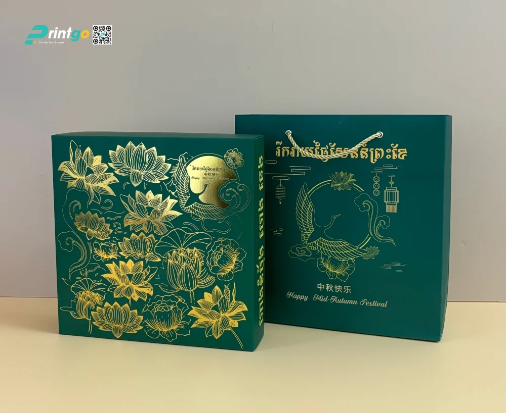 Mẫu 1 hộp đựng bánh trung thu Campuchia - Vẻ Đẹp Hoàng Gia Cổ Điển